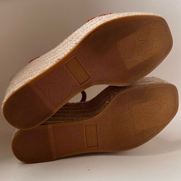 Veronica Beard Reema Espadrille Platform Wedge Sandal Red US 8 NEW MSRP $330 - Picture 7 of 9